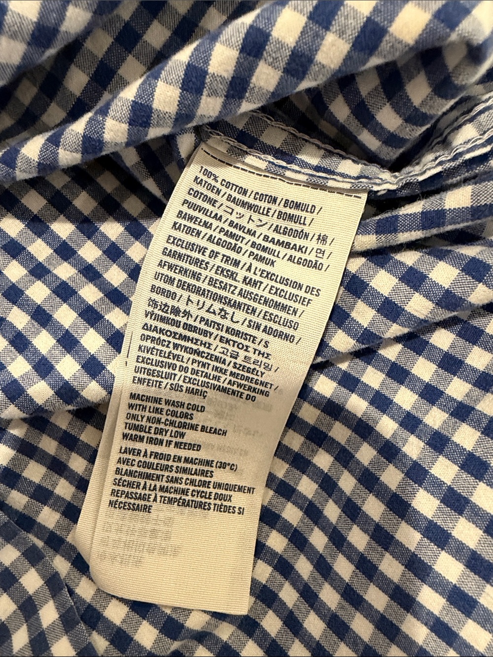 abercrombie kids Blue & White Gingham Button-Down Shirt - Picture 6 of 6